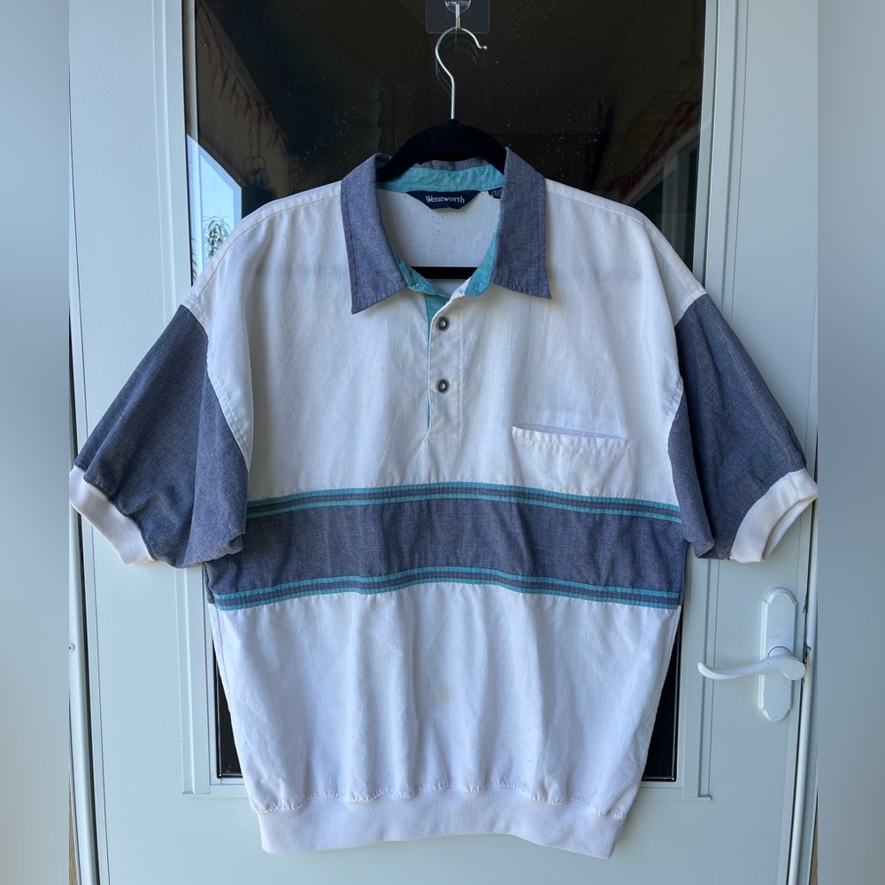 Wentworth Vintage 80’s 90s Polo Retro Color block Discolored